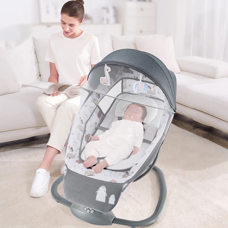 Baby Rocking Chair Baby Electric Sleeping Basket Baby Rest Chair Electric Baby Swing Baby Chair Adjustable Foot Pedal Baby Swing