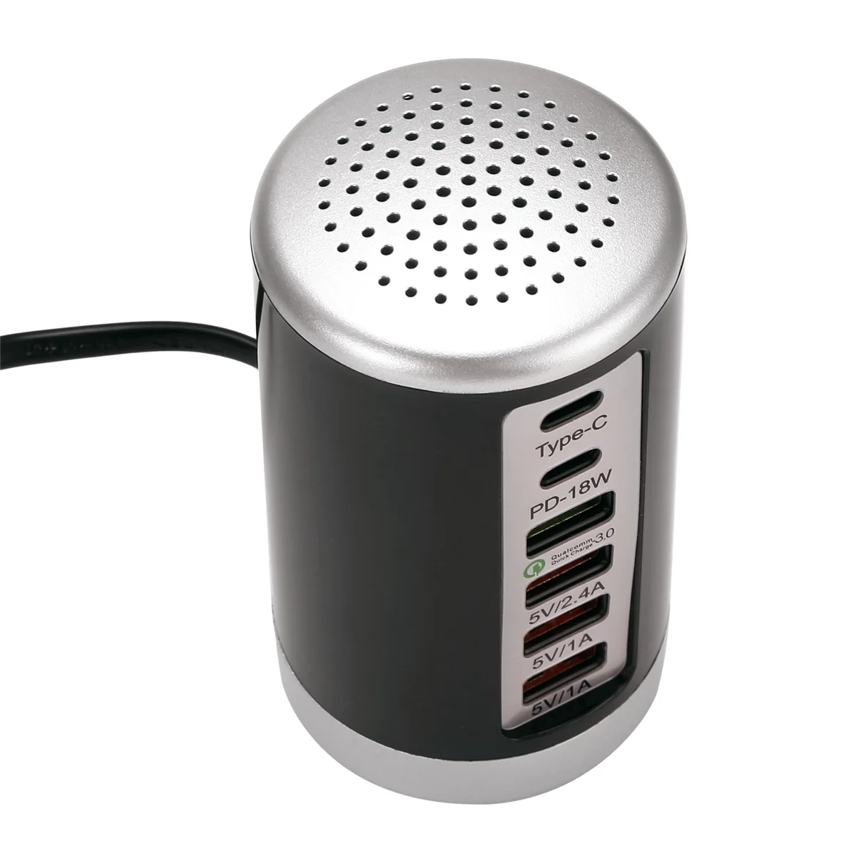 Cargador multipuerto USB de 65W, estación de carga rápida QC3.0, 6 puertos tipo C, PD, teléfono móvil, enchufe europeo