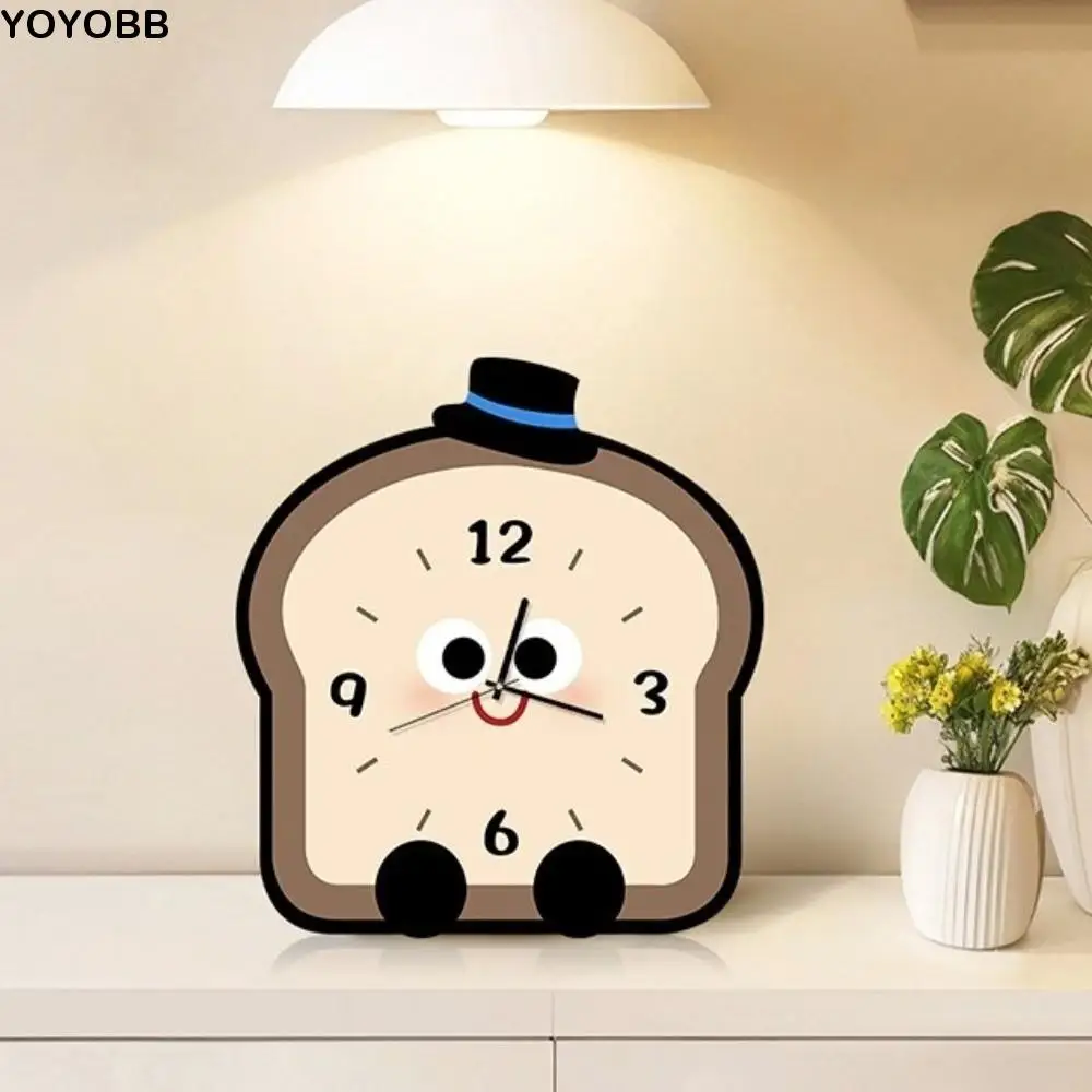 

Home Ornaments Cream Style Tabletop Clock Exquisite Battery Operated Desk Clock Cartoon Portable Decorative Clock Living Room