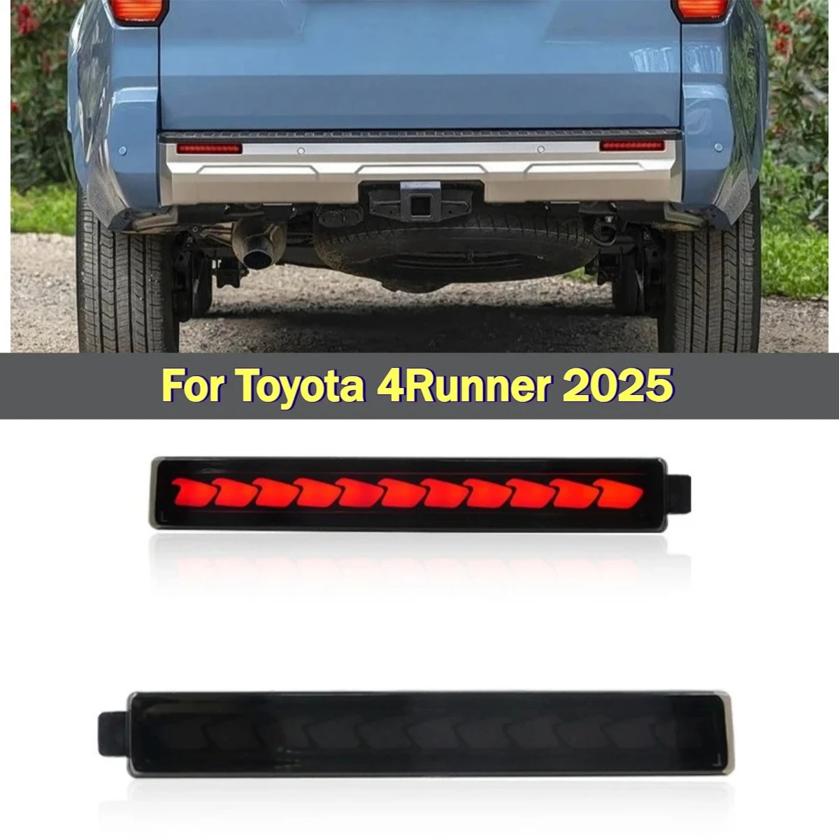 

For Toyota 4Runner 2025 Car LED Rear Bumper Light Reflector Driving Brake High Lights with Dymanic Turn Signal 12V Daylights