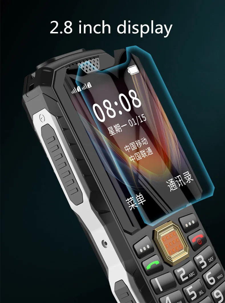 Imagem -04 - Rungee x9 Rugged Phone Gms Bateria Grande Dual Sim Dual Led Torch Alto Volume do Telefone Antigo a Lanterna de Luz Forte