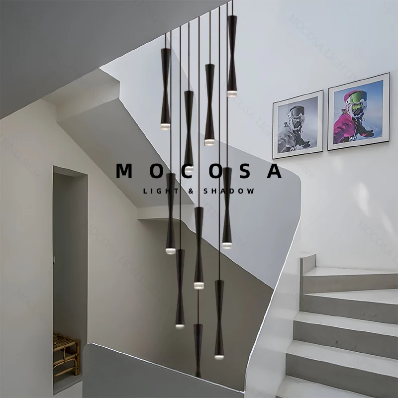 

Villa Lobby Modern Pendant Lamp Combination Ceiling Chandelier Duplex Staircase Decoration Pendant Lights Dining Room Droplight