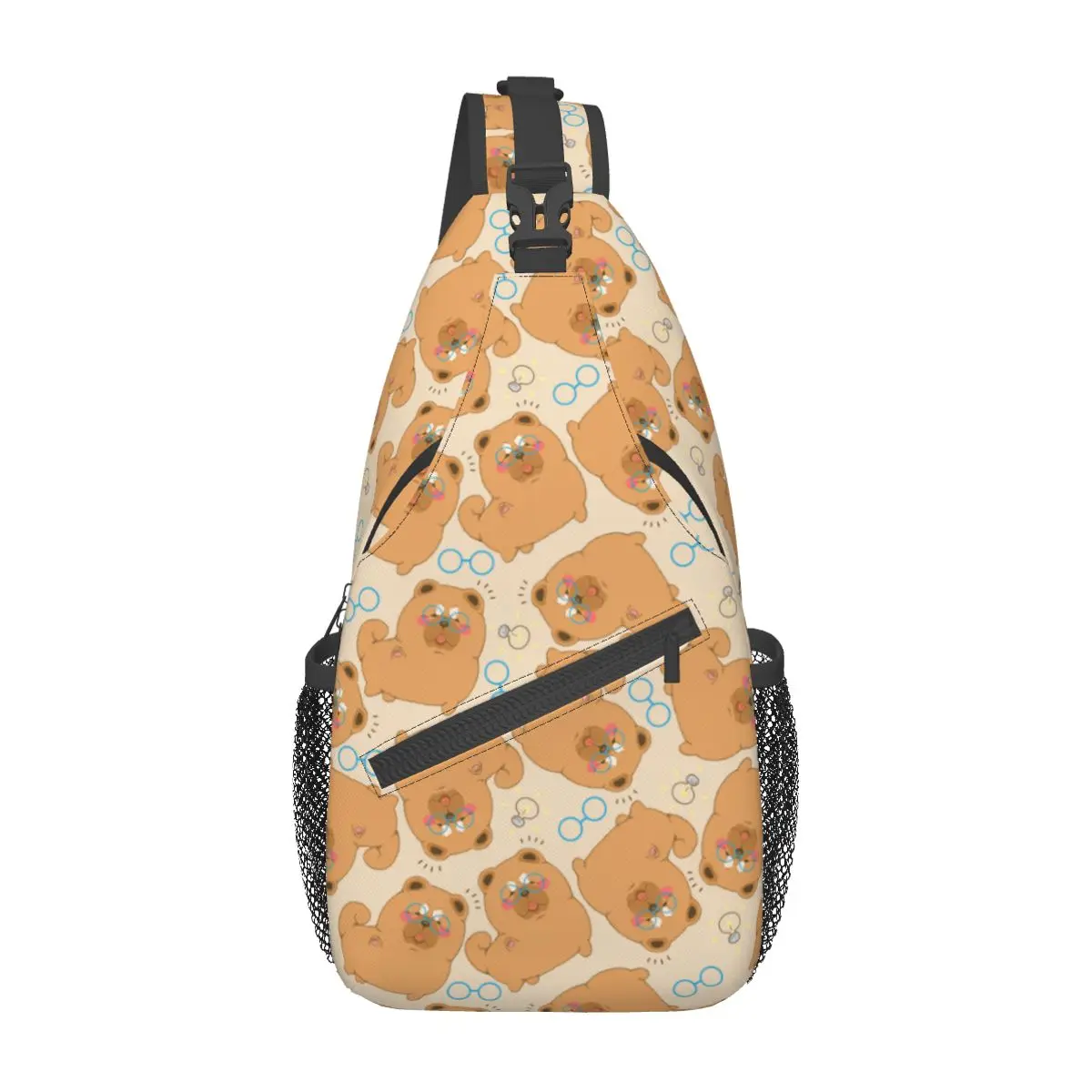 Fun Chow-Mochila pequeña para hombre y mujer, morral de hombro cruzado, para el pecho, para deportes al aire libre