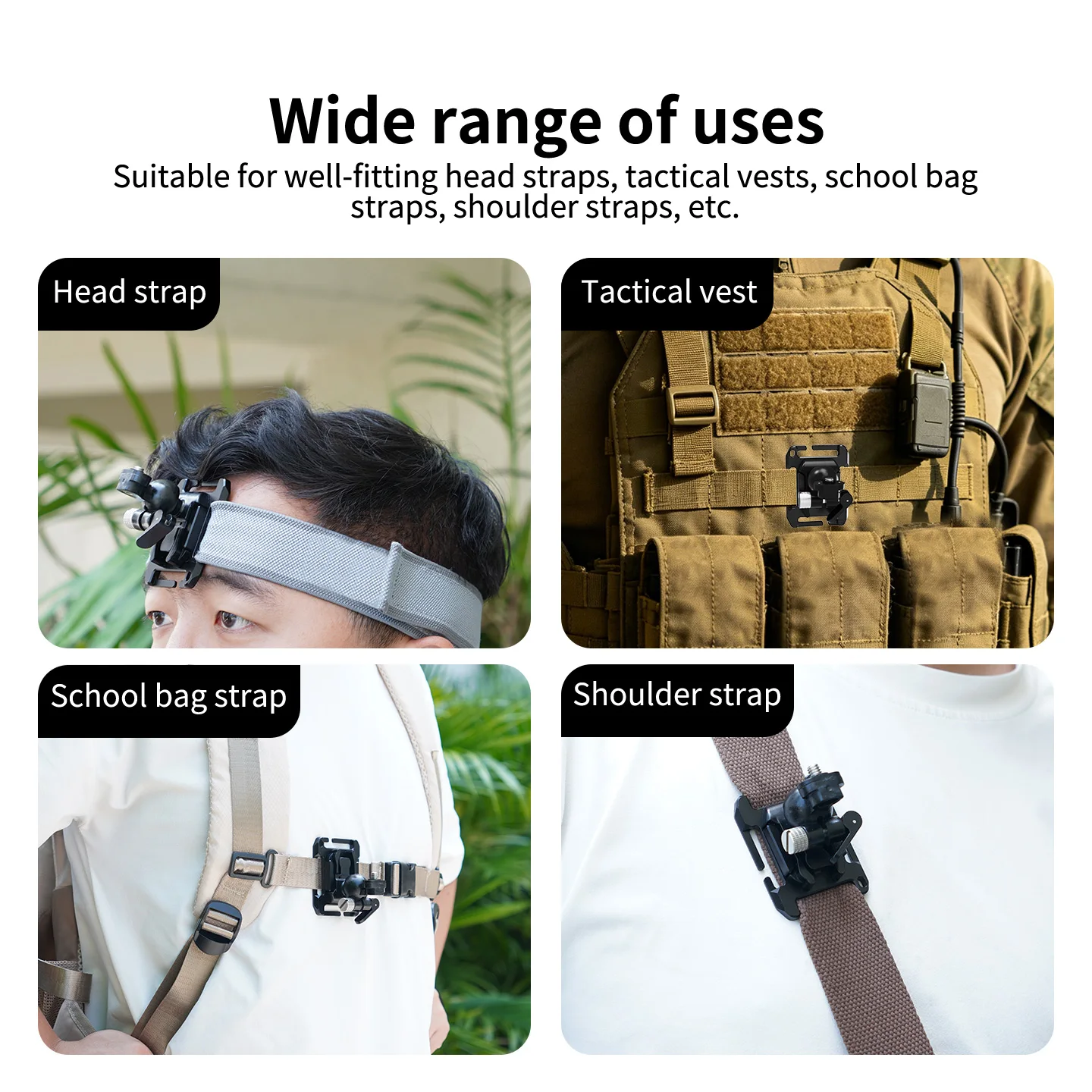 Taktische Weste MOLLE Kamerahalterung für Outdoor POV Aluminium-Basis 360° Kugelkopf Stativadapter für GoPro 13 DJI OSMO Pocket 4 – Detail 14