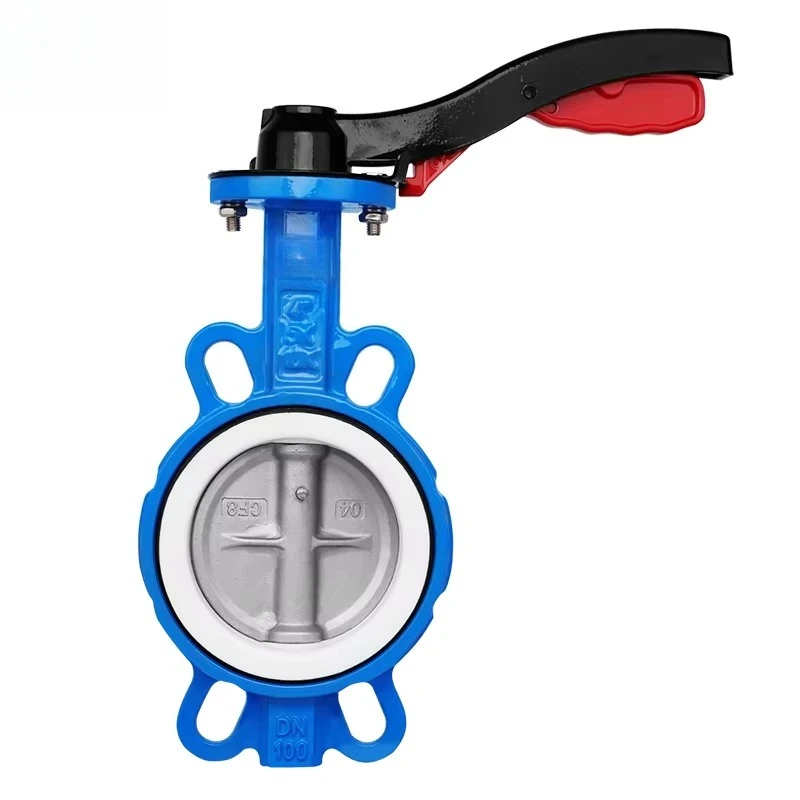 Malleable Cast Iron DN40-DN300 Manual Handle Wafer Butterfly Valve D71F4-16Q for Drainage and HVAC