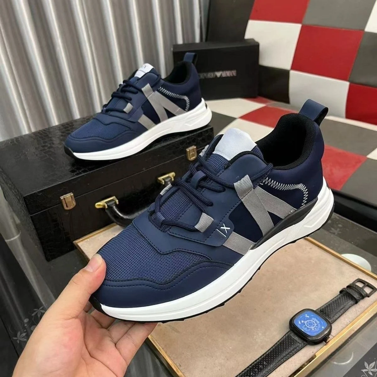 

Trendy Brand Men's Breathable Sneakers, 2025 New Genuine Leather Thick Sole, Low-Top Versatile, For Running & Daily Leisure