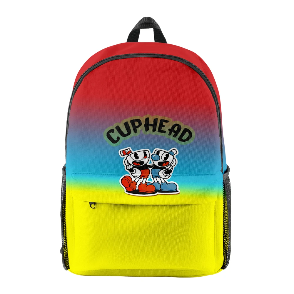 

Classic Novelty Anime Cuphead pupil Bookbag Notebook Backpacks 3D Print Oxford Waterproof Boys/Girls Travel Backpacks