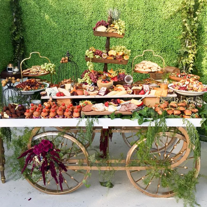 

Candy Gold Cart With Wheels For Wedding Decorations Candy Cart