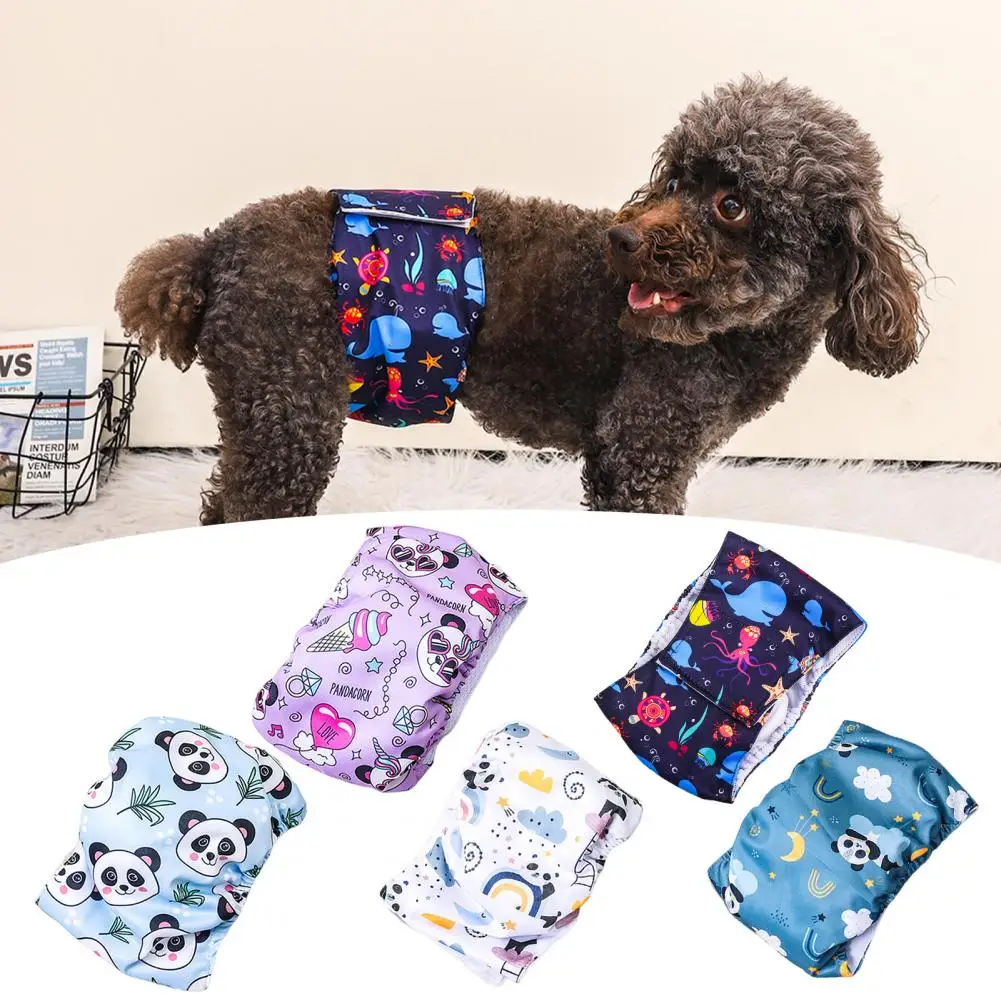 Pet Diapers Pet Physiological Pants Washable Pet Pants Adjustable Leak-proof Diapers for Male Dogs Reusable Absorbent Supply