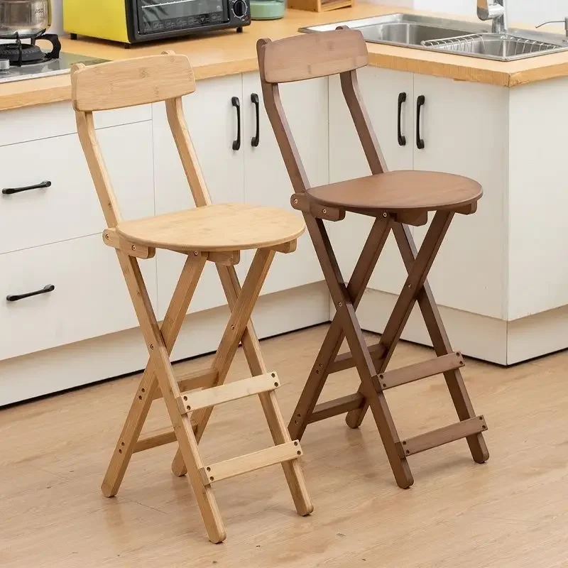 

Folding Chair High Legged Portable Restaurant Bar Stool Backrest Cash Register Front Desk Coffee Shop Minimalist Outdoor Chairs