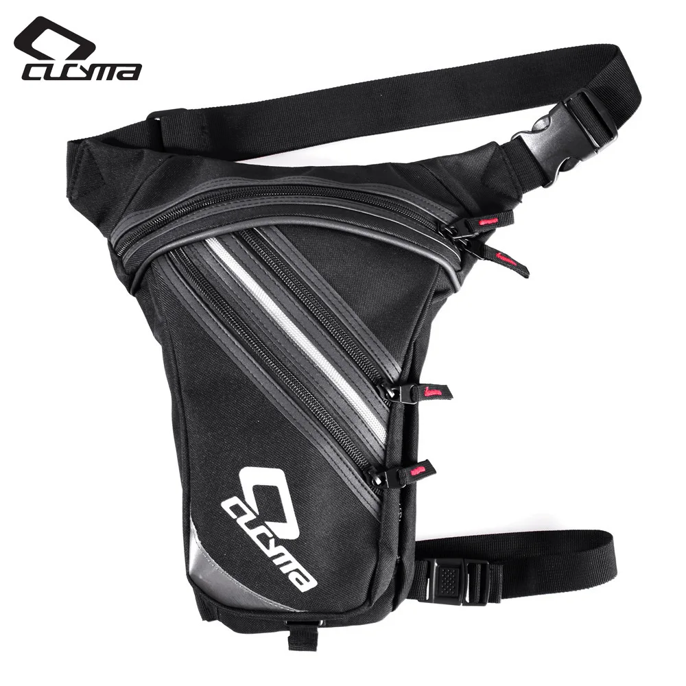 CUCYMA Motorcycle Leg Bag Reflective 3.5L Thigh Waist Pack Adjustable Strap Multi Pocket Riding Pouch for Men Women