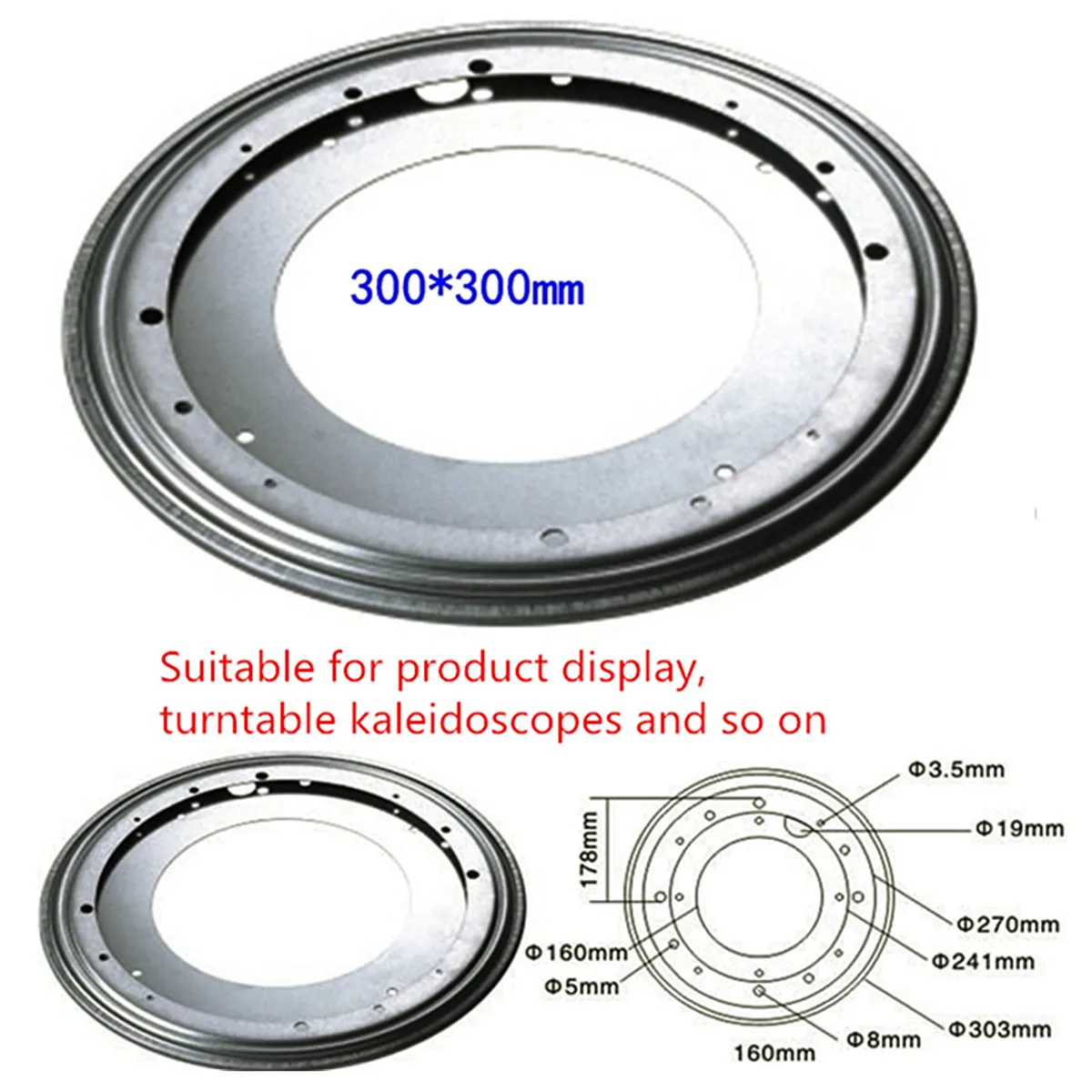 3 inch Heavy Metal Bearing Rotating Swivel-Turntable Plate For TV Rack Desk Table Smoothly Square/Round for Corner Cabinets