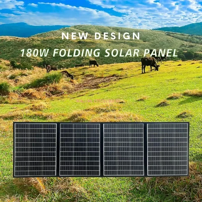wmwmnu for Potential New Energy 180W Portable Foldable Solar Charging Panel Flexible Photovoltaic Panel for Outdoor Use