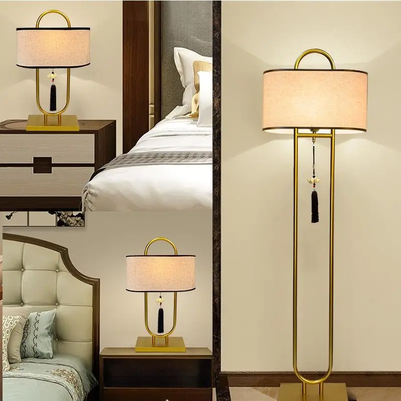 

New Chinese Style Vintage Creative Wood Floor Lamp LED Living Room Bedroom Study Bedside Decor Novelty Home Energy Saving