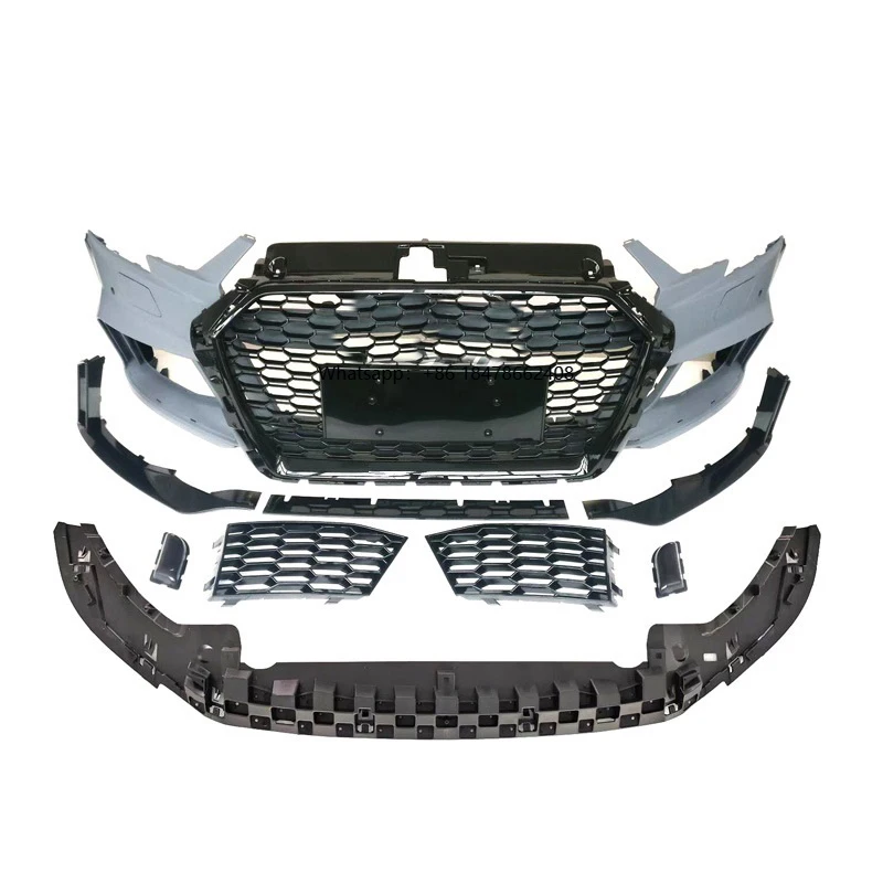 

A3 8v S3 Upgrade RS3 Front Bumper Front Lip Kit RS3 Style Front Grille A3 S3 Diffuser Body Kit for A3 8v S4 2016-2020