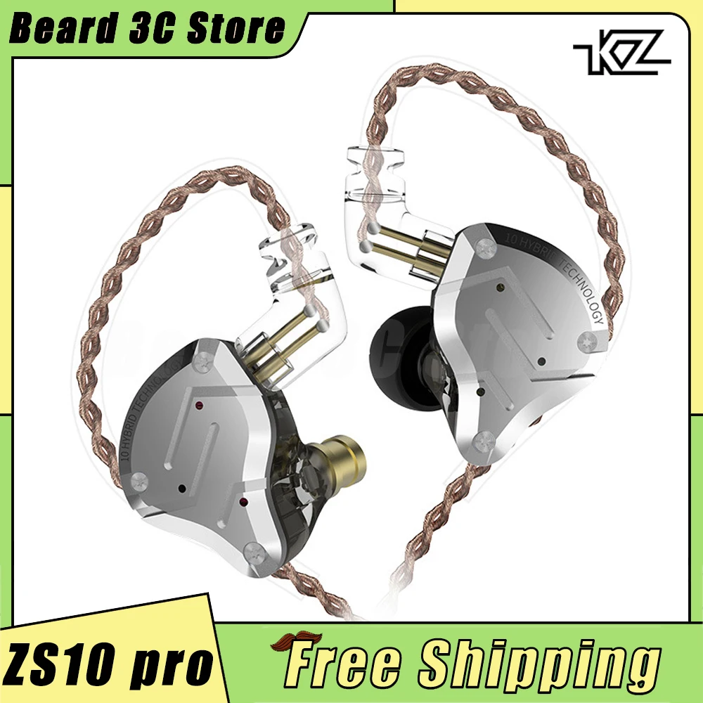 

KZ ZS10 Pro Wired Earphones In Ear Hifi 10 Unit Coil Iron Earplugs Hybrid Monitor Music Outdoor Sport Noise Reduction Headphones