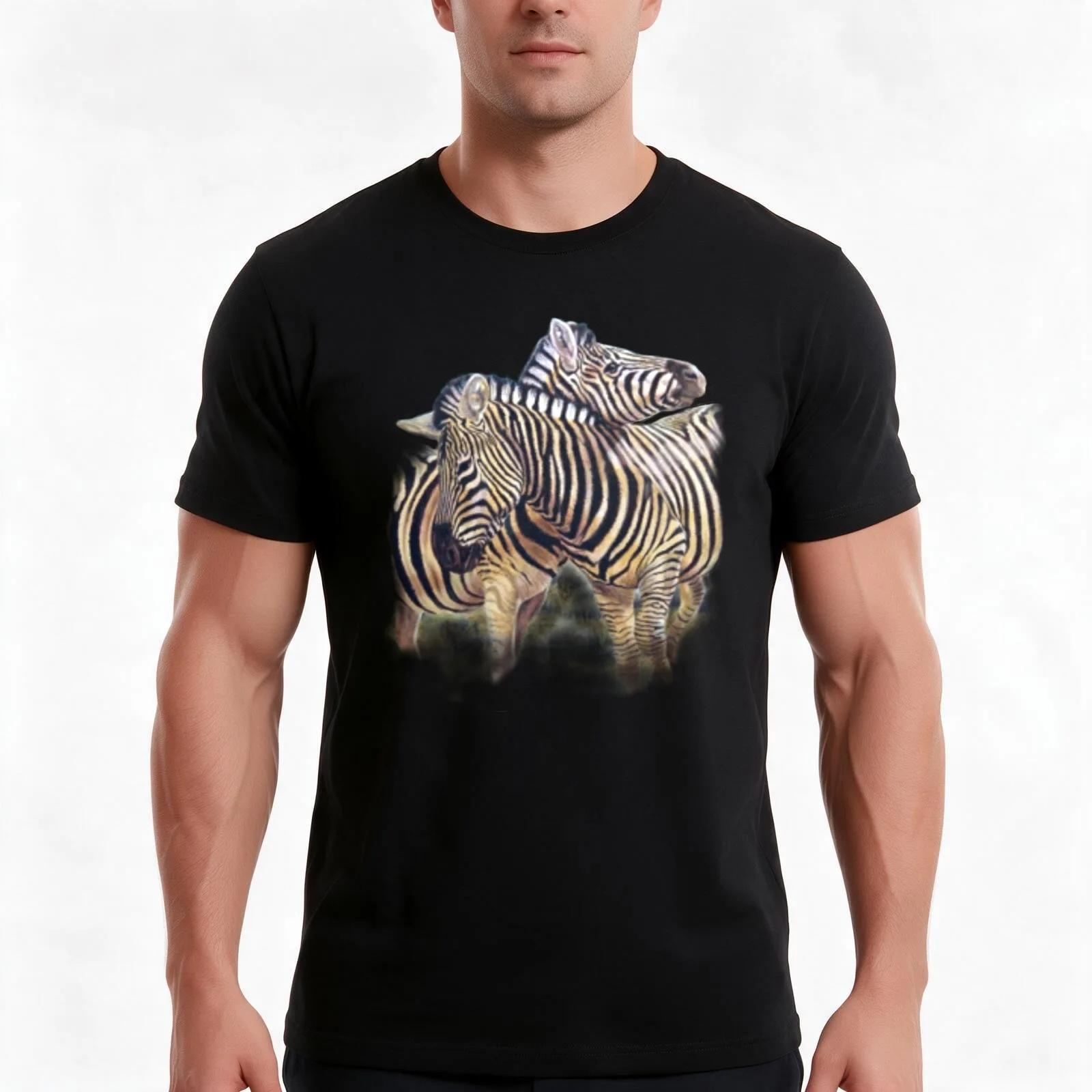 Zebras: Afternoon Waltz T-Shirt Summer Casual Cotton Tee Oversized Streetwear Tops Vintage Graphic Print Unisex Men Women