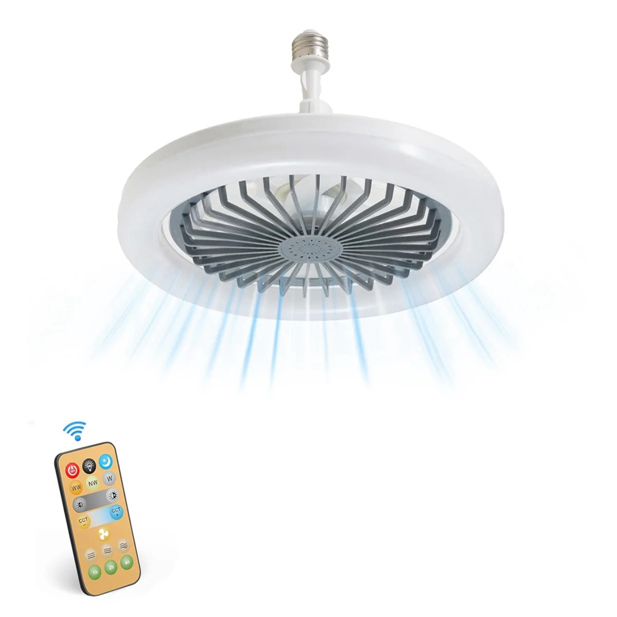 

Multi Directional Light Socket Fan with Remote 10In, Screw-in Ceiling Fan in Light Socket for Enhanced and Adjustable