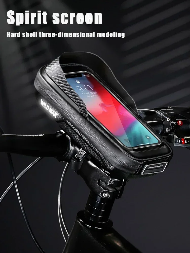 AliExpress NONE Rainproof Bike Bag Hard Shell Bicycle Phone Holder Case Touch Screen Cycling Bag 6.7 Inch Phone Case Mtb Accessories