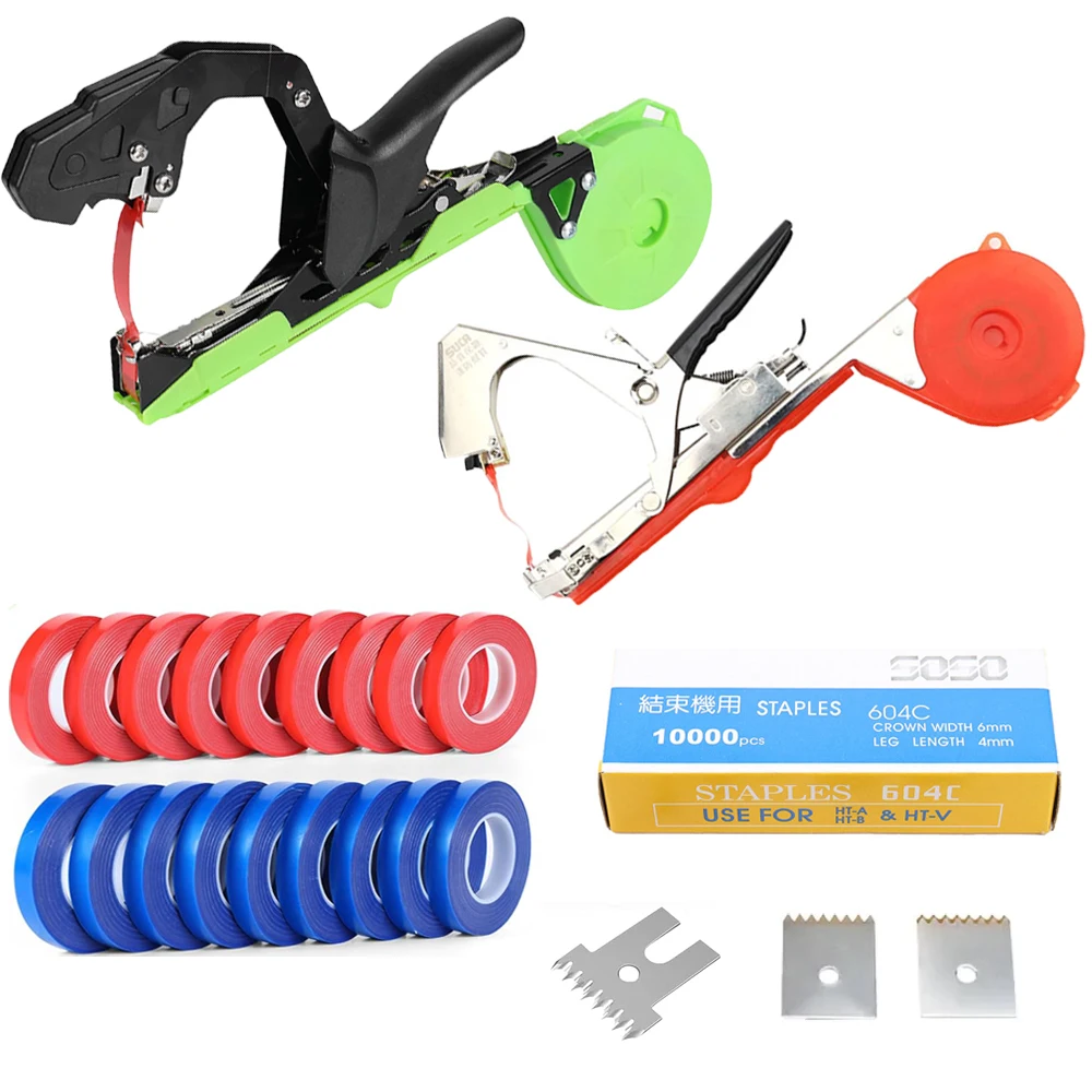 SI FANG Máquina ligera para atar a mano para jardín, herramienta de cinta para plantas para verduras, uvas, tomates, pepinos, esencial para el cuidado del jardín