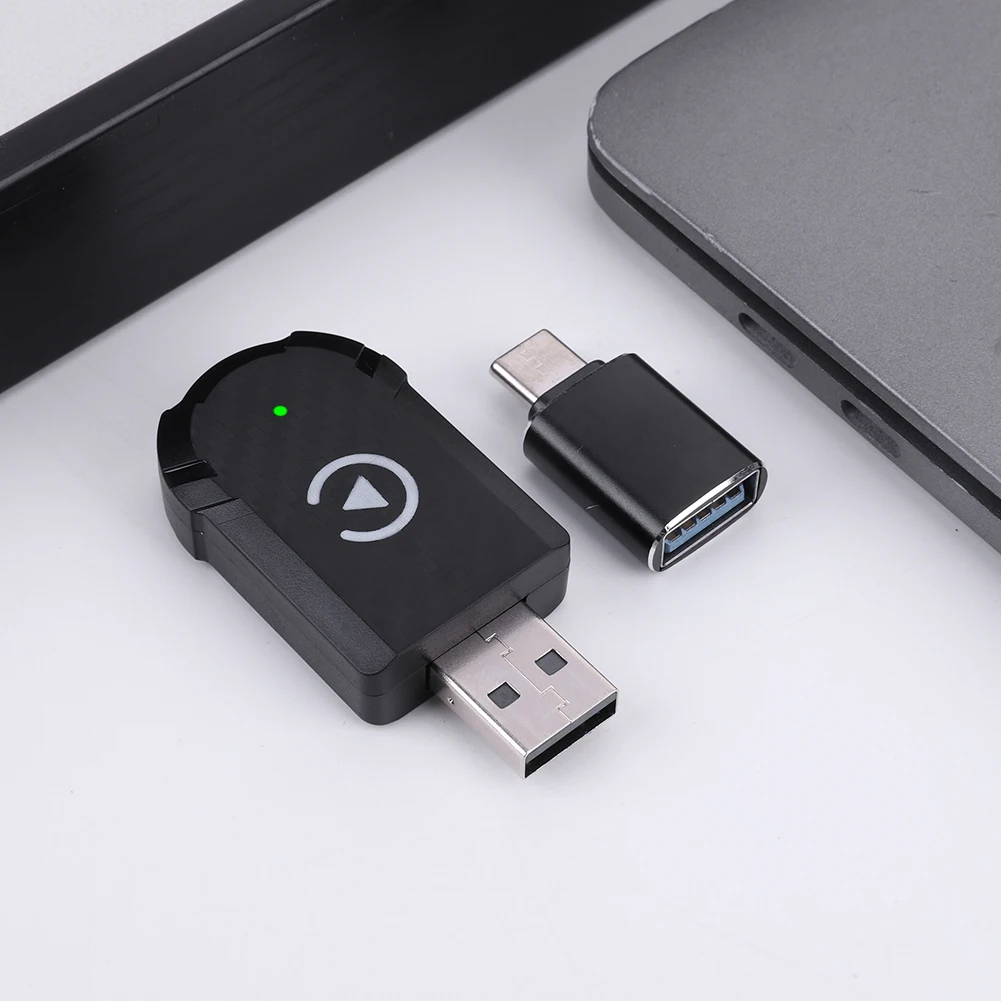 Mini scatola intelligente Carplay e Android Auto cablata a wireless USB Plug and Play Aggiornamento online OTA per auto Android CarPlay cablate