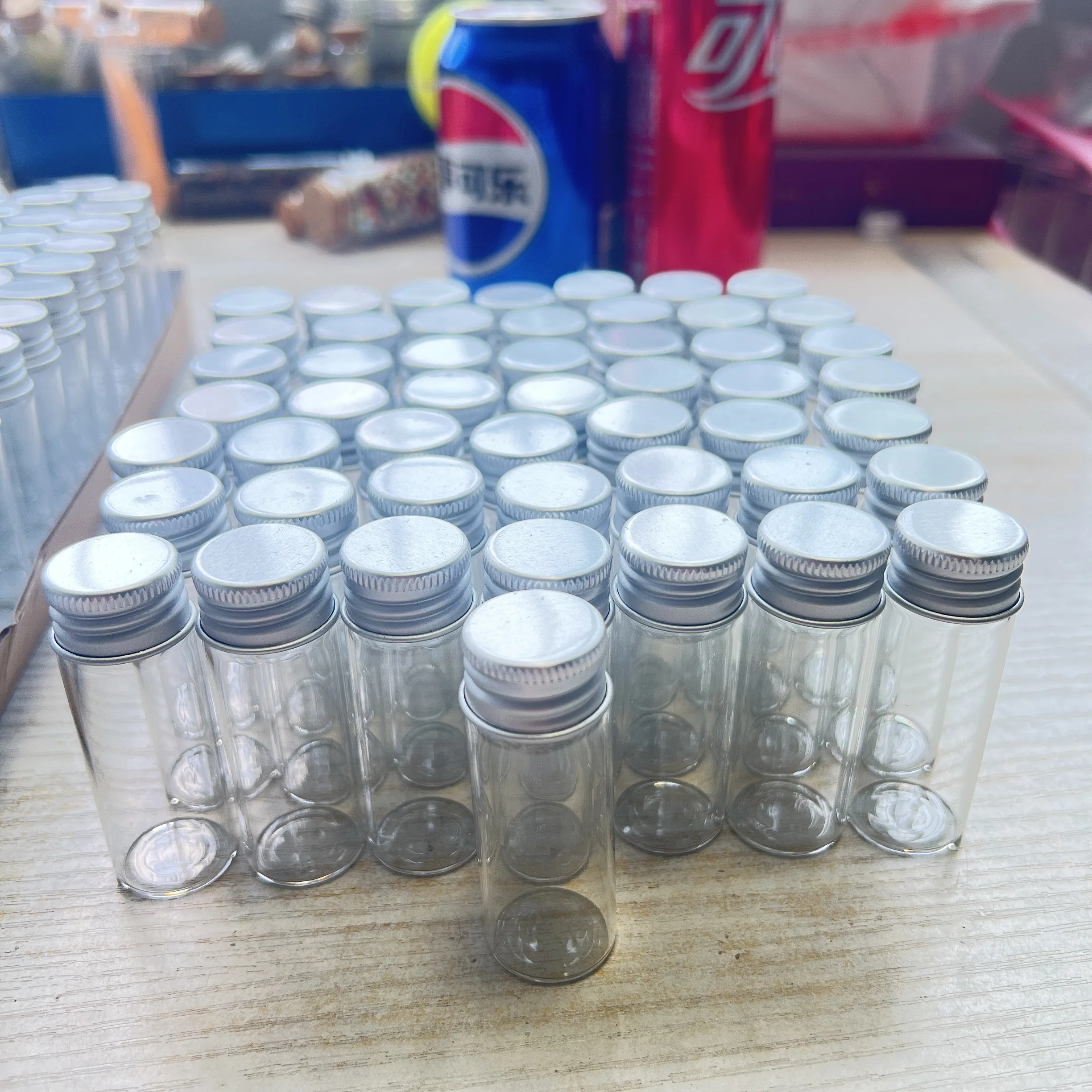 50/72/100 PCS 12ml Clear Decor Glass Bottles Silver Screw Caps 22×60mm Mini Test Tube Vials DIY Crafts Spice Storage Container