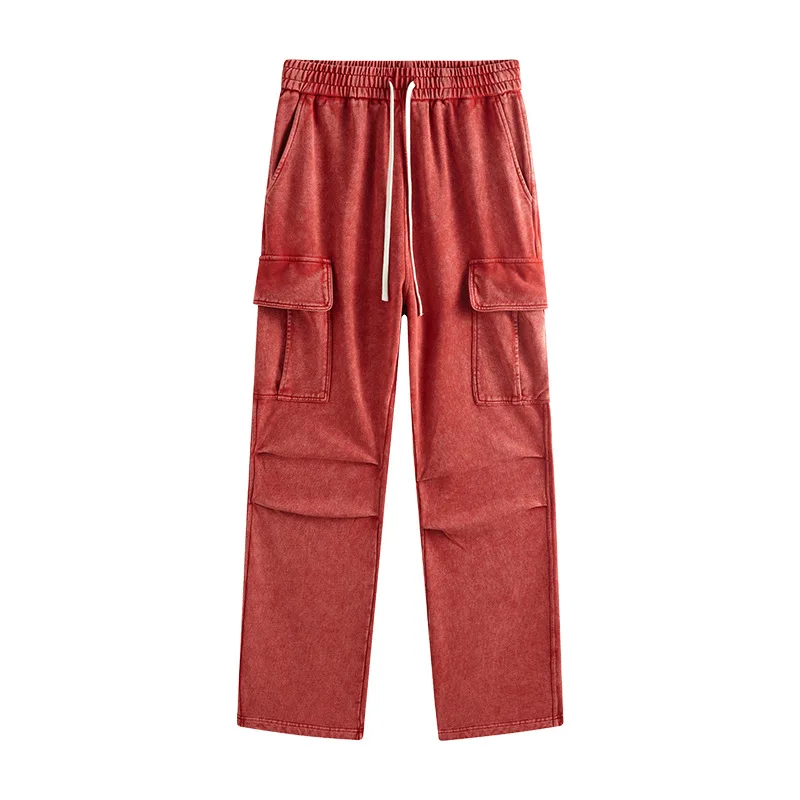 Cargo Pants Sets Men Street Wear Vintage Wash Straight Leg Sweatpants Suits Hot Sale High Quality 2 Pieces Pants Sets for Unisex
