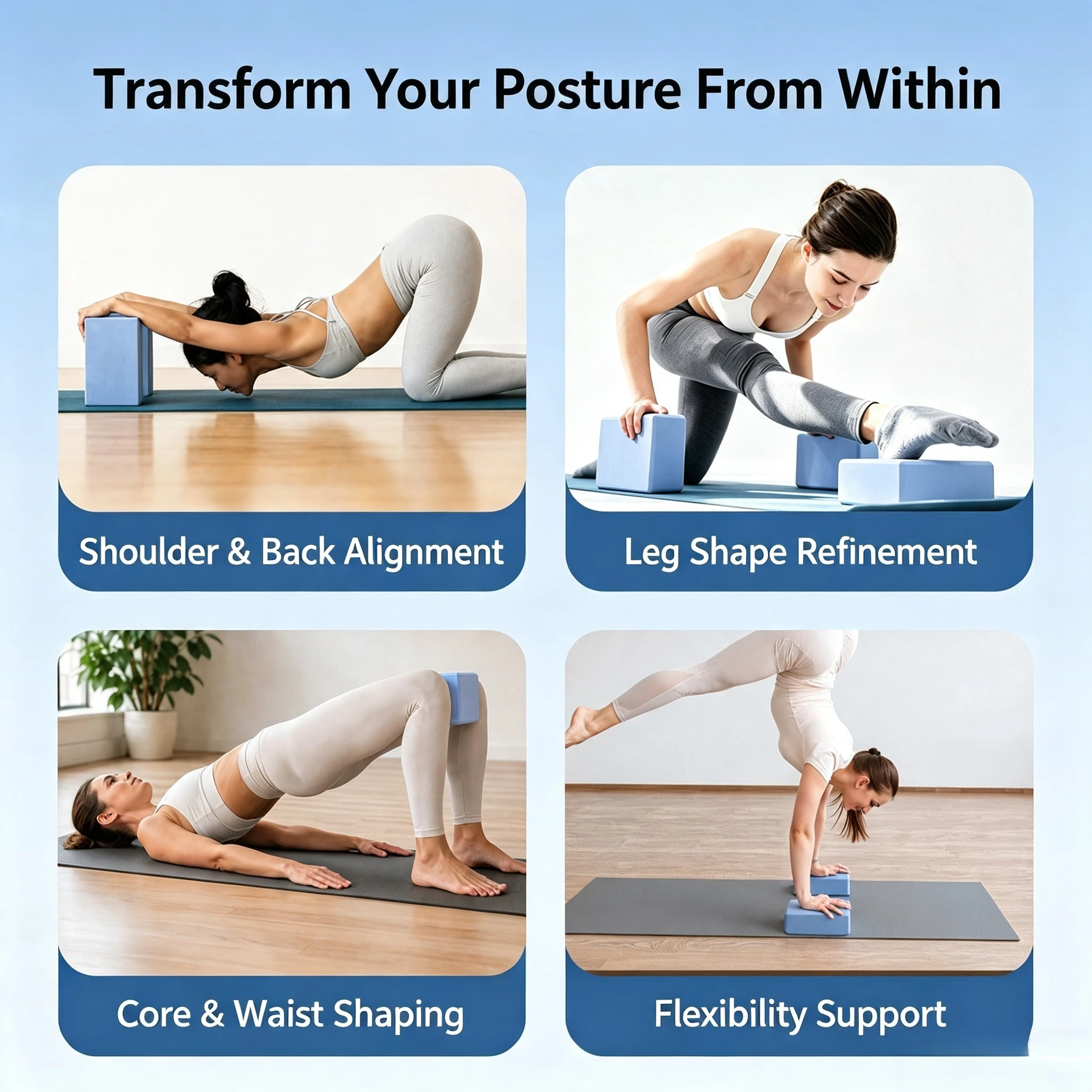 Yoga Brick for Neck Hump & Forward Head, High-Density Posture Corrector Block for Women, Home Fitness & Cervical Support