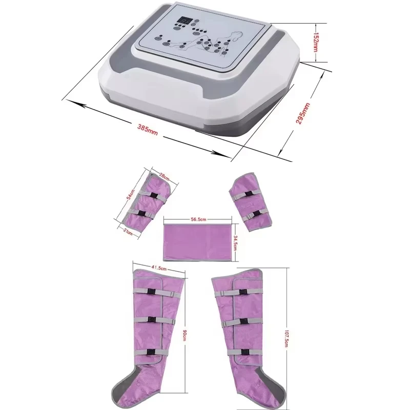 Аппарат для прессотерапии Фиолетовый лимфатический массажный аппарат Руки Плецы Живот Ноги Талия Воздушный компрессионный ножной насос Высокоточный
