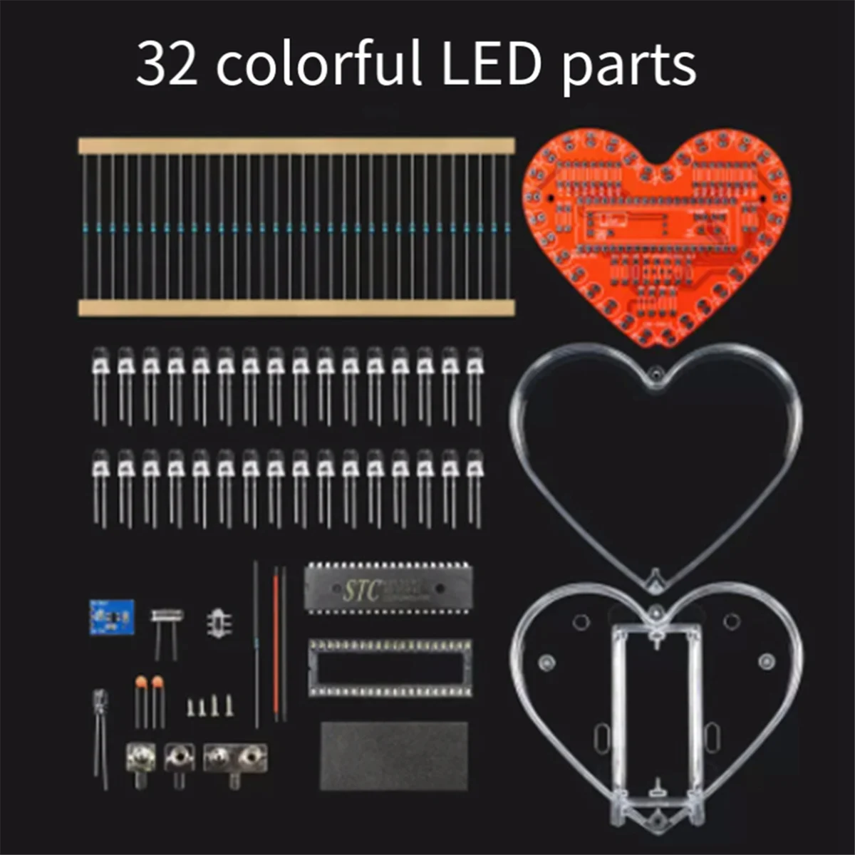 

Y16A в форме сердца RGB светодиодный мигающий световой модуль DIY электронный комплект водяная лампа проект пайки практика для школьников