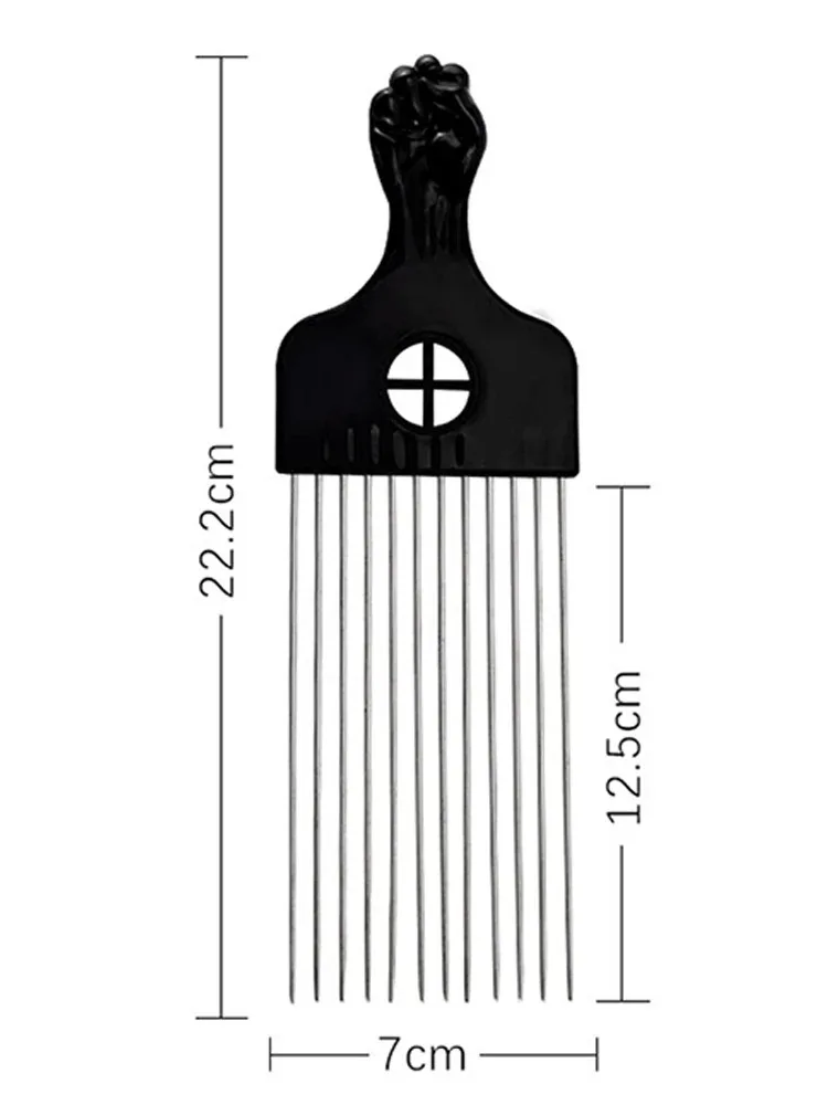 Metallkamm, Kamm im afrikanischen Stil, Kamm zum Stylen von Zöpfen, Stylingkamm für lockiges Haar für Männer und Frauen – Detail 9