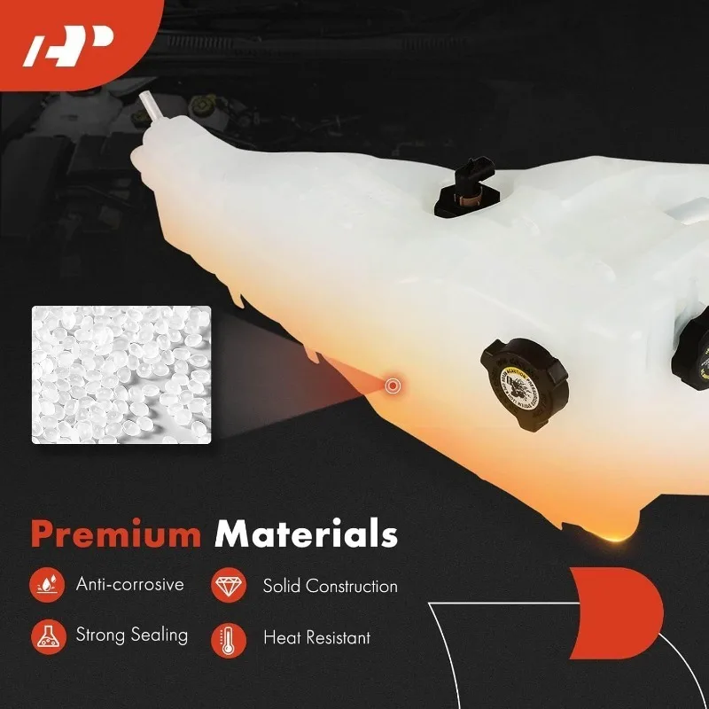 A-Premium-Rückgewinnungsbehälter für Motorkühlmittelüberlauf [mit Kappe und Sensor] Kompatibel mit Freightliner Cascadia 2008–2017, C