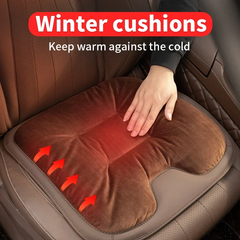 Adatto per cuscini per seggiolino auto Mercedes-Benz BMW e Audi Winter Plush In-Car Heated Plus cuscini per sedili anteriori universali In velluto