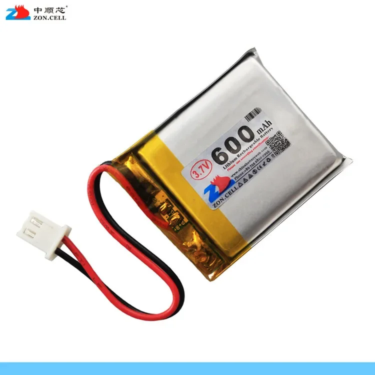 In 3.7V 600mAh 503035 polymer lithium battery 603035 MP3 sound card reading machine Rechargeable Li-ion Cell