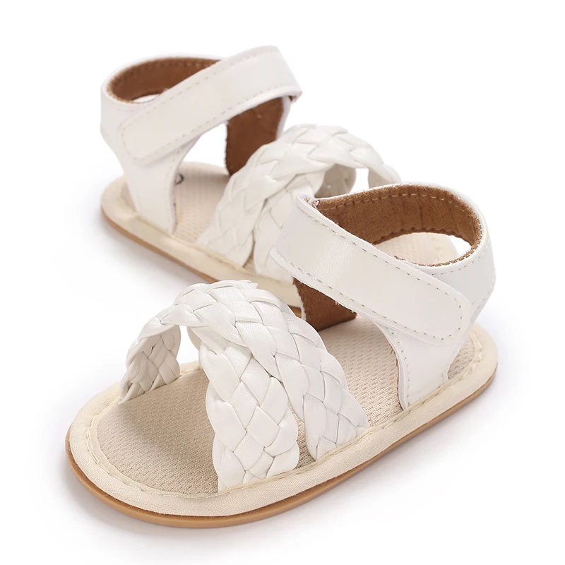 الحلو 0-18 متر طفل لطيف مفتوح الأصابع القوس الصيف الصنادل الأبيض الأميرة عادية لينة المطاط وحيد عدم الانزلاق حذا فردي للسيدات الفتيات المشي