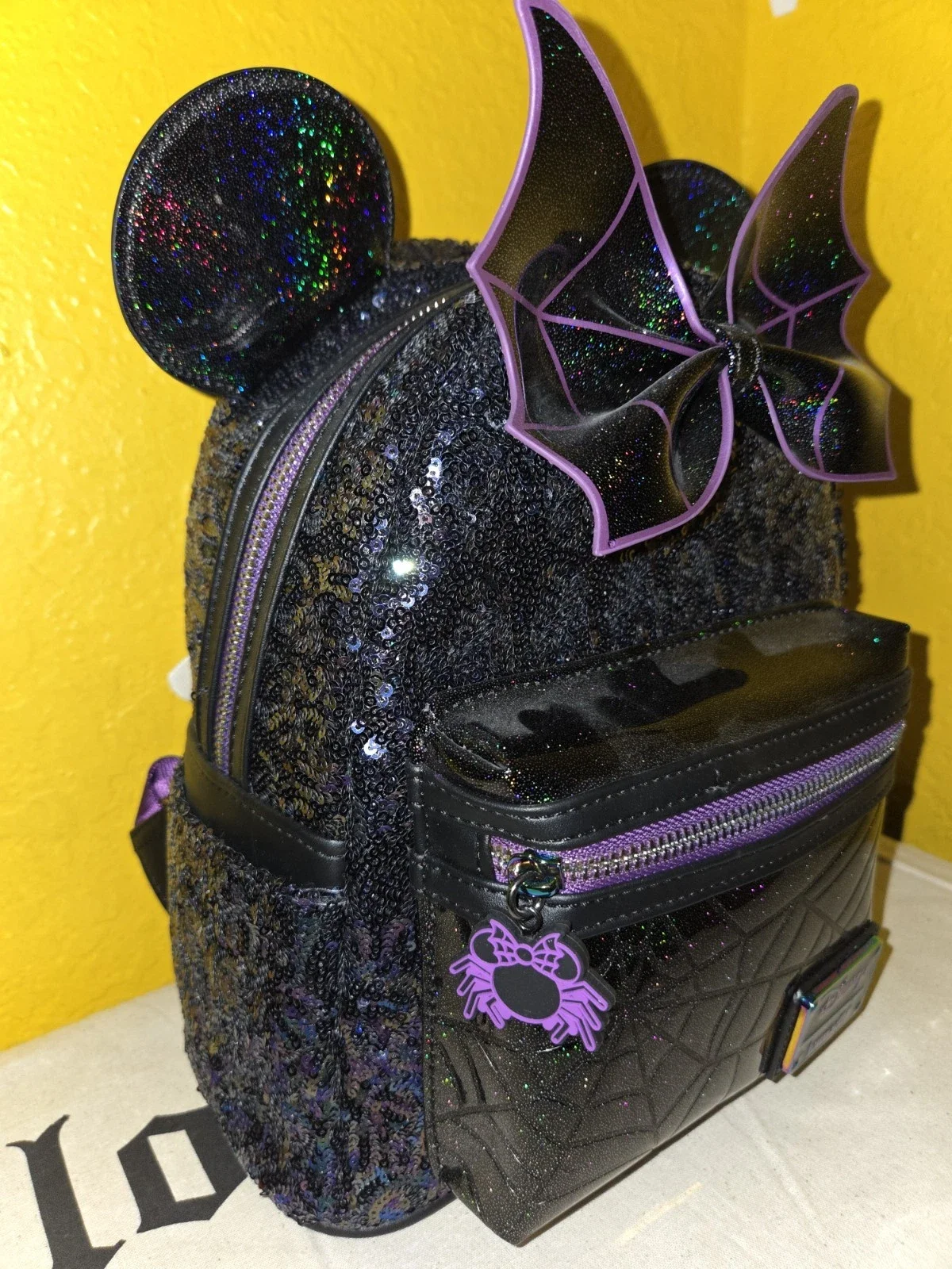 

Loungefly Disney Minnie Mouse Bat Mini Backpack Sparkling Women'S Character Bag Sparkling Gift