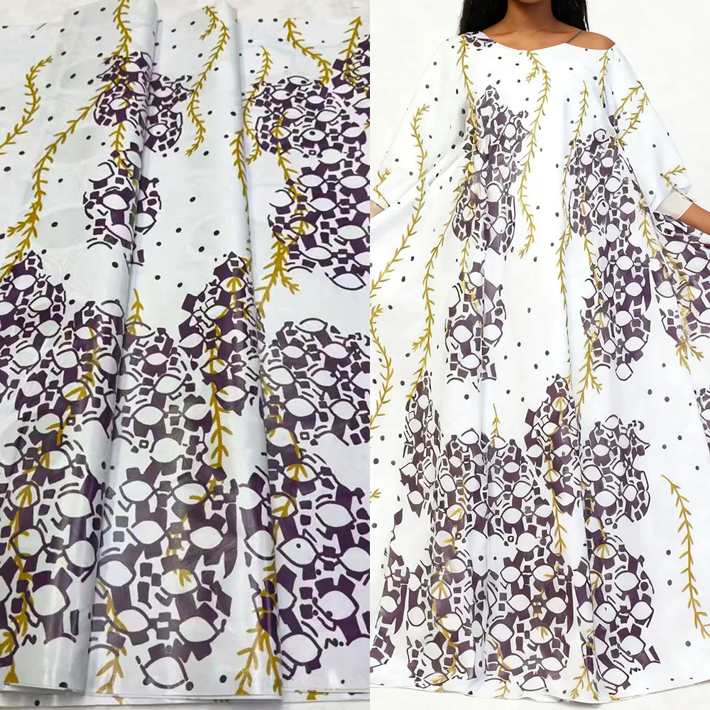 

4Meters The fabric of the clothing is suitable for making robes and formal attire Printed bazan fabric