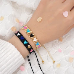 Go2Boho Miyuki Handmade Beads Bracelets Adjustable Colorful Heart Sharp Style Beads Bracelet Seed