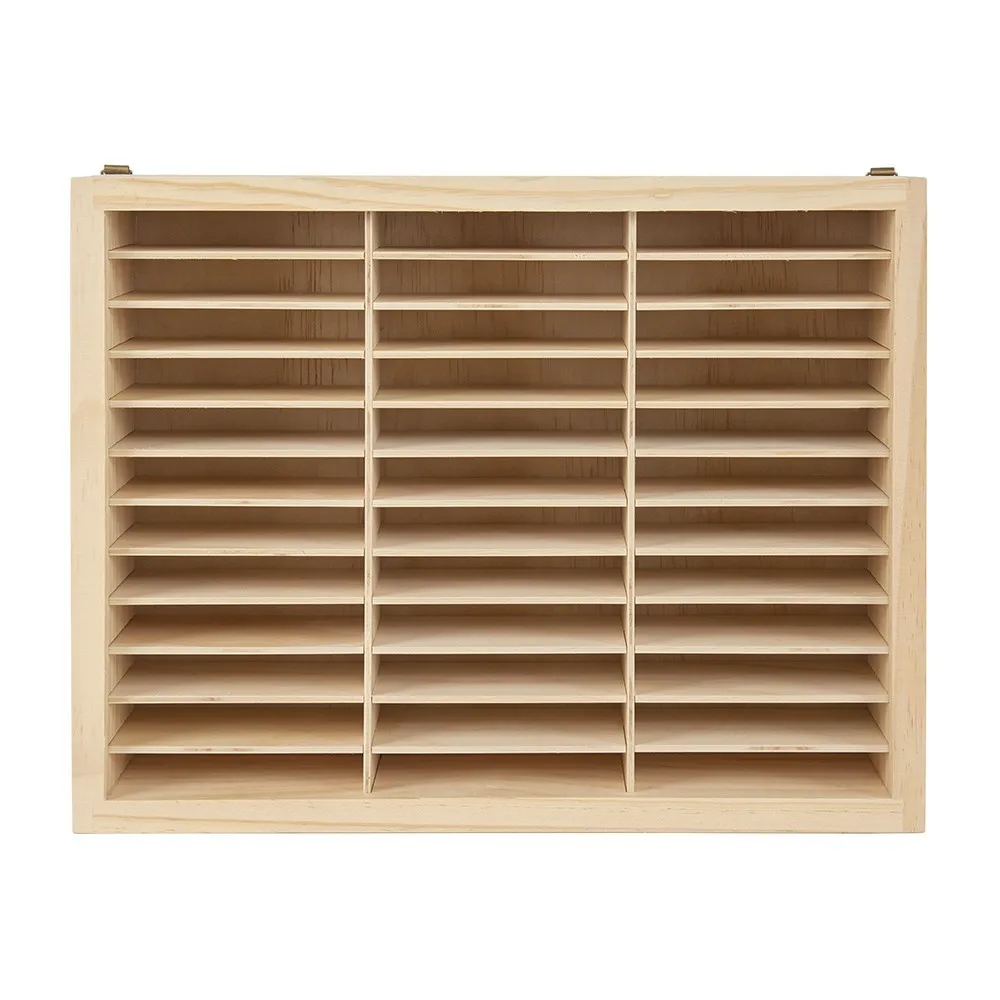 

36 Grids Wooden CD Display Rack Wall Mounted Storage Shelf Collection Showcase