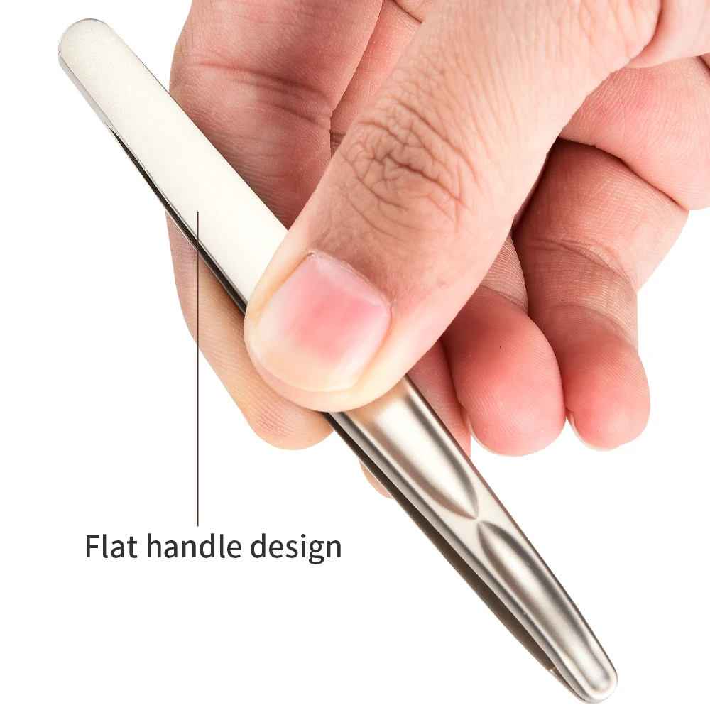 1 個プロフェッショナルピンチ防止ひげピンセットステンレス鋼眉毛ピンセット - にきびにきび正確な髪 & つけまつげ