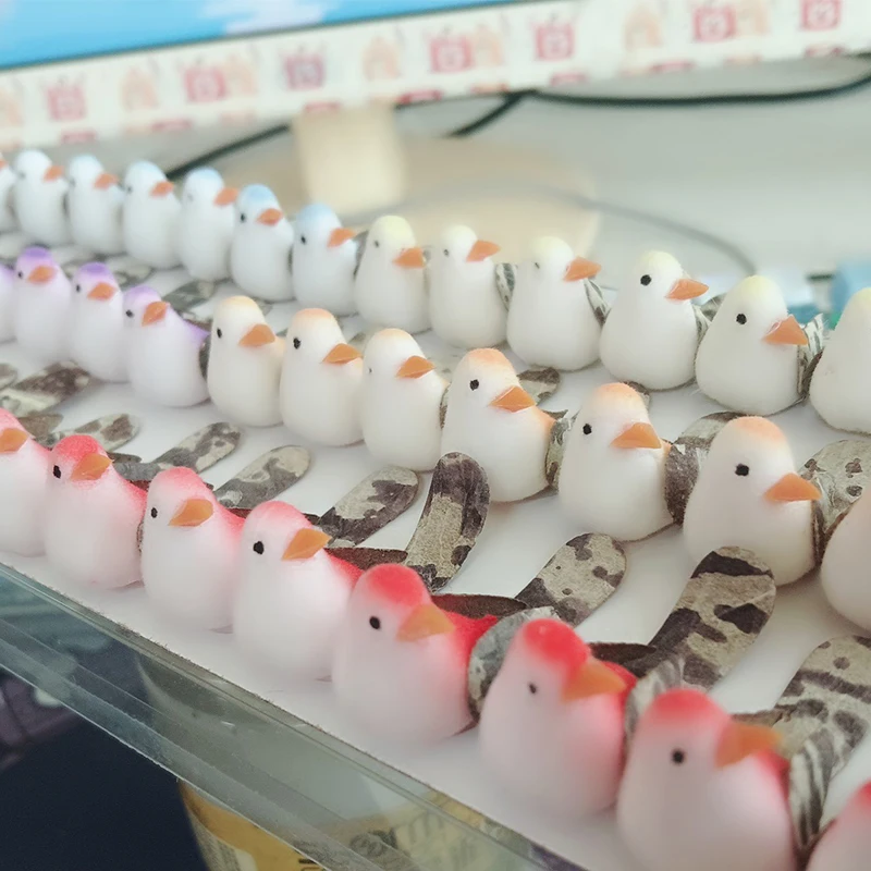 

48/box Mini Feather Foam Birds Artificial Simulation Animal Small Bird Toys DIY Dollhouse Garden Decor Crafts Party Accessories