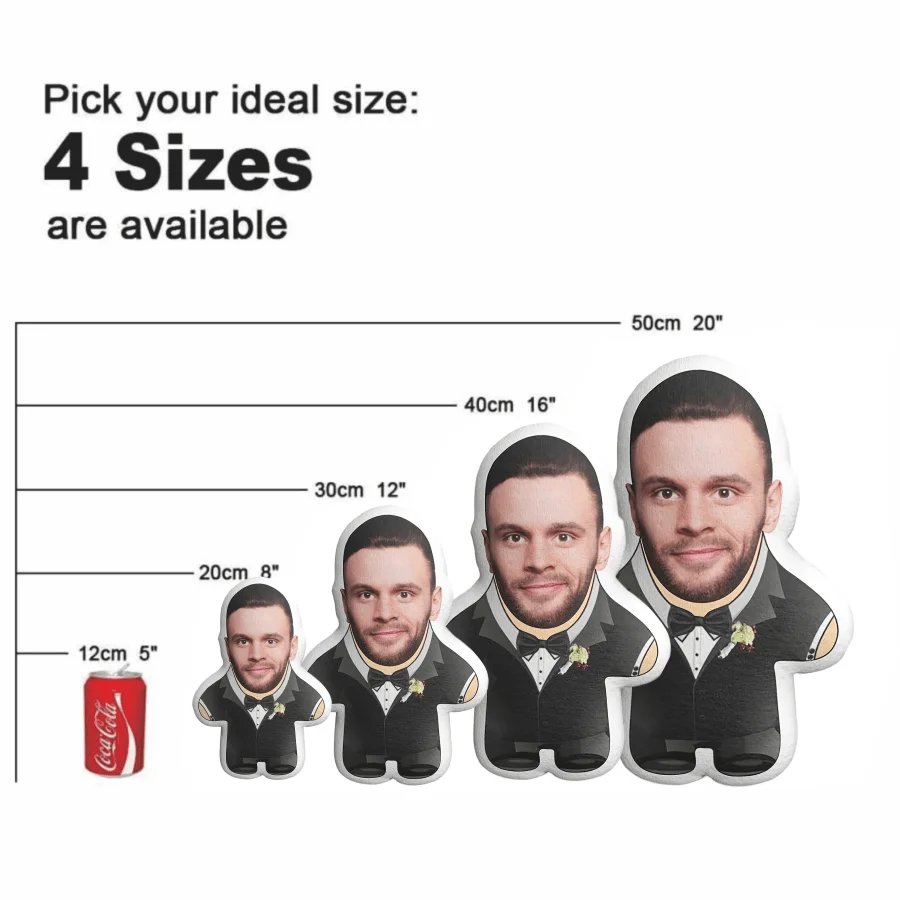 Creative Photo Custom Suit Man-Shaped Printed Plush Pillow Essential Valentine's Day Gift | Christmas Present