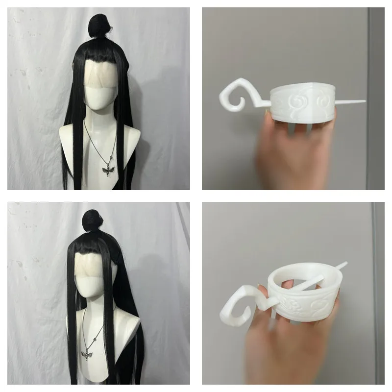 

Styled Lan Wangji Lace Cos Wig Lan Zhan Ancient Costume Cosplay Wig + Wig Cap for Role Play Halloween Party Performance