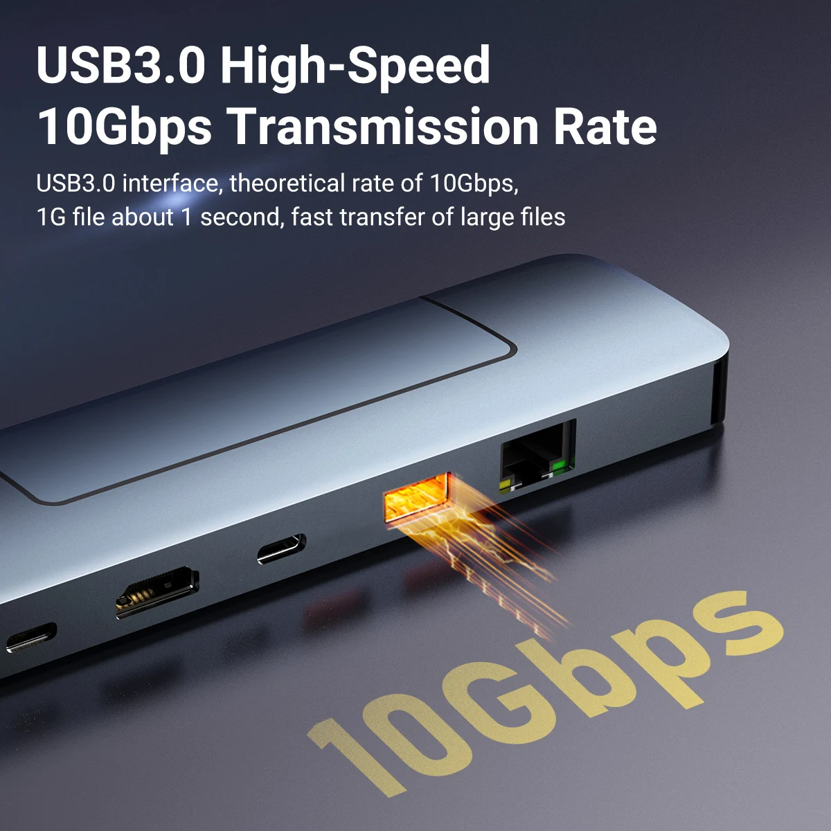 Концентратор Gopala USB-C и корпус SSD 8 В 1 HUB со слотом M.2 SSD 100 Вт Доставка питания Порты USB 3.0 4K HDTV RJ45 Gigabit Ethernet