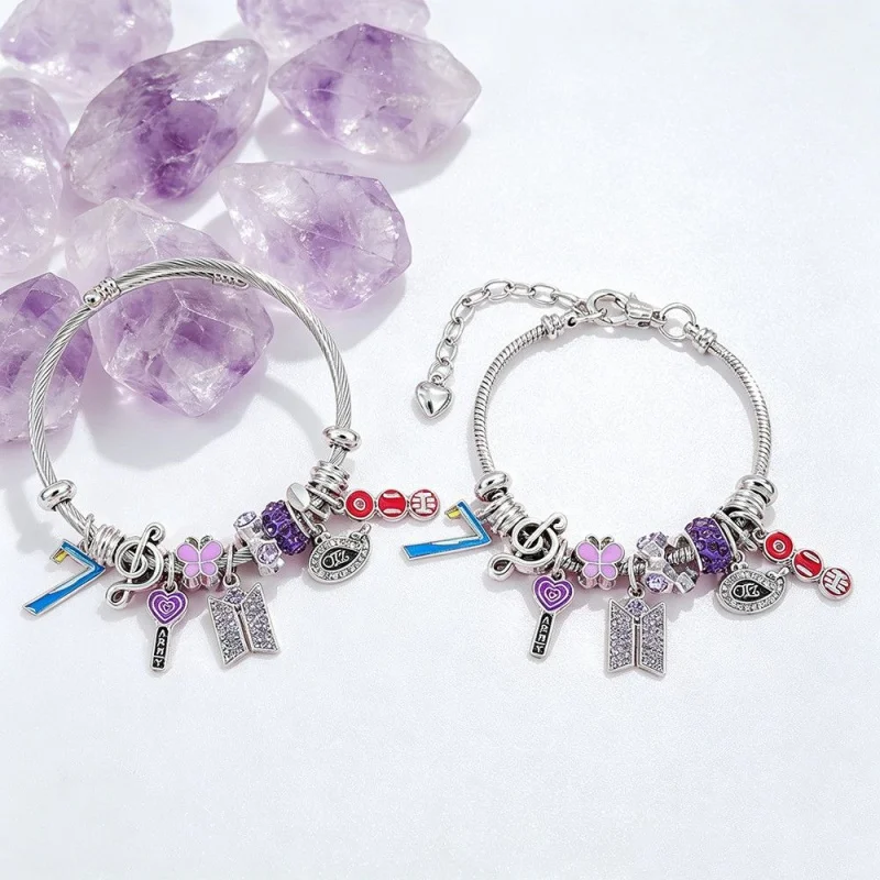 New BTS DIY Beaded Bracelet Cosplay Accessories Peripheral Fashion Cartoon Trend Accessories Anime Cartoon High-end Niche Gifts