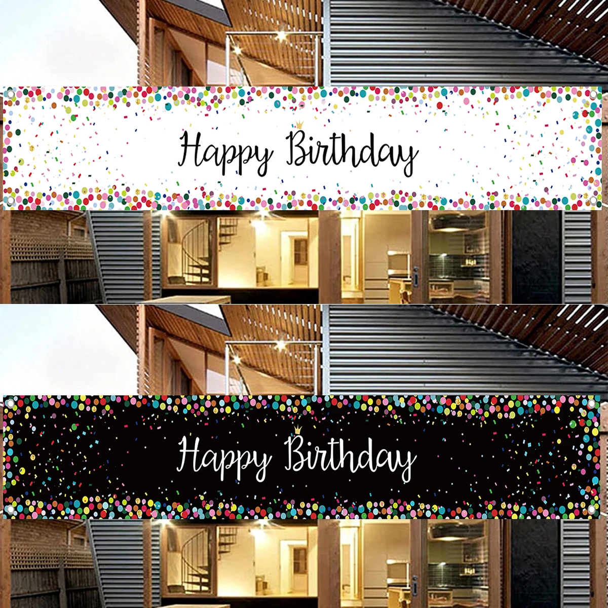 

200x40CM Happy Birthday Banner Colorful Birthday Party Decoration Outside Birthday Party Supplies Favors Baby Shower Decor