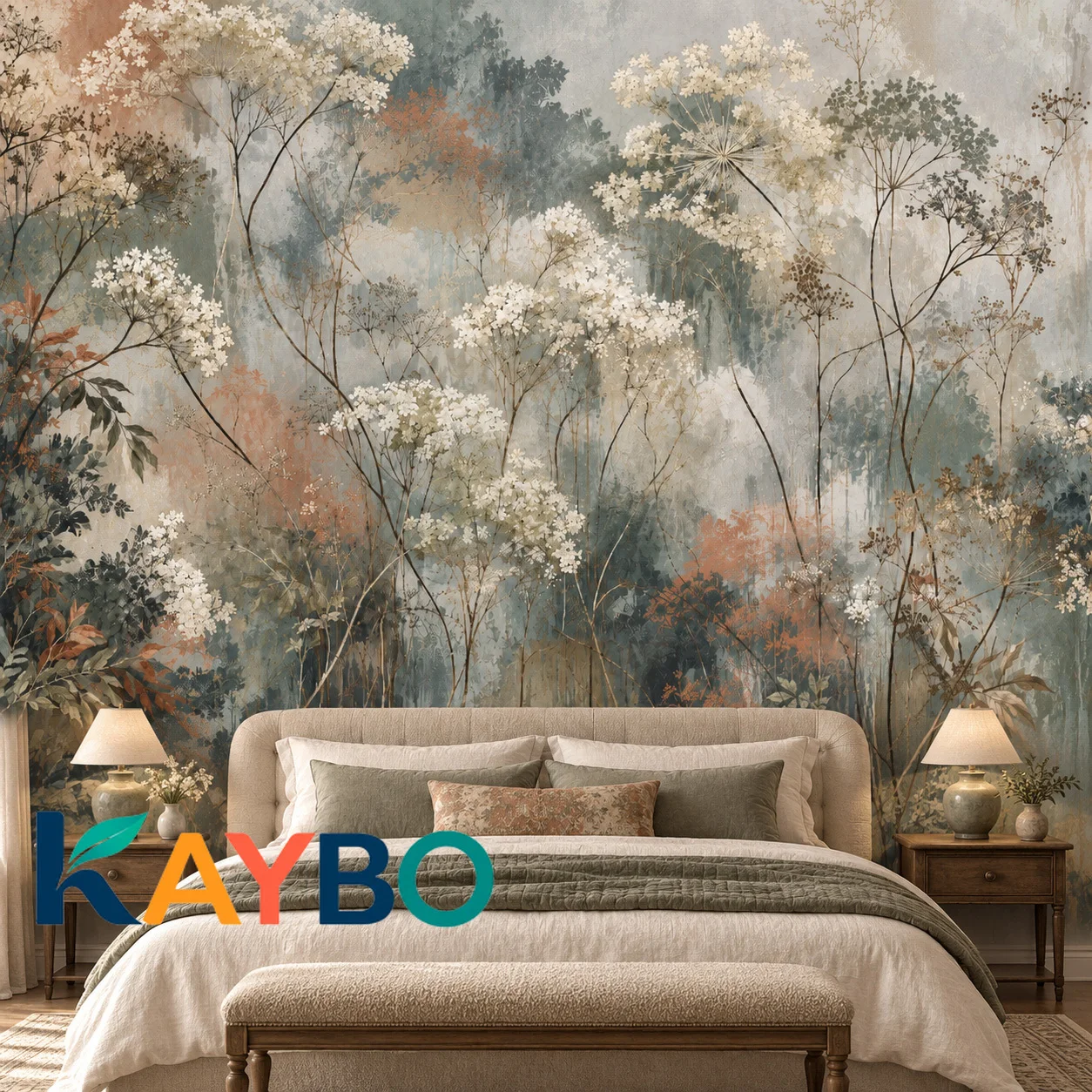 Botanical Wall Mural Vintage Floral Wallpaper Wildflower Meadow Art Living Room Bedroom Decor Non Self Adhesive Large Wall Mural