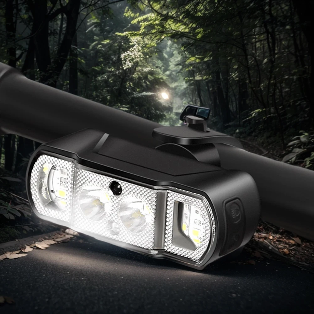 LED Bicycle Smart Sensing Front Light Type-C Rechargeable MTB Road Bike Head Lamp Night Safety Riding Warning Headlight