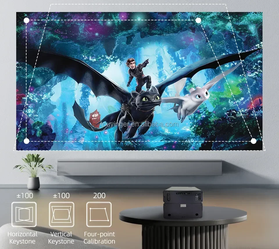 

Проектор для караоке Touyinger E900 KTV с 2 микрофонами, проектор 1080p для домашнего кинотеатра и караоке