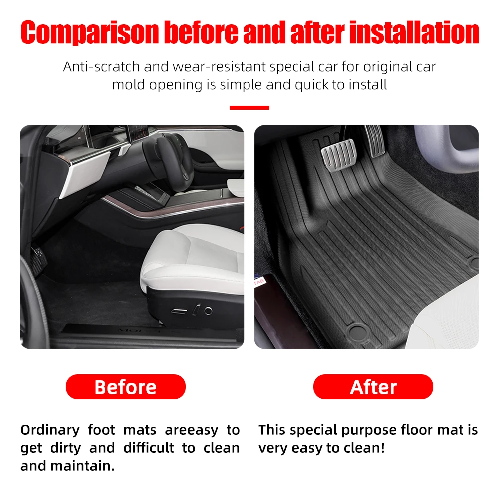 for Mazda 3 CX-30 2019-2023 2024 Car Floor Mats Right Rudder 3D TPE Foot Pad All Weather Auto Accessories 3pcs/set